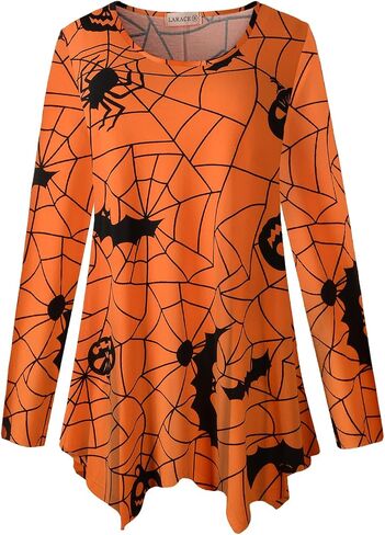 LARACE Womens Long Sleeve Flattering Comfy Tunic Loose Fit Flowy Top in Kuwait