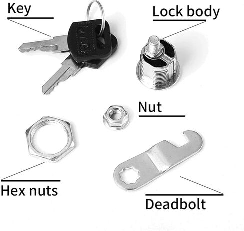 5sets File Cabinet Lock Iron Sheor Soiler Locker Clinder Cabinet Cabinet Babinet Lock Lock with 2 مفتاحين (مفتاح خاص 20 مم-01) in Saudi Arabia