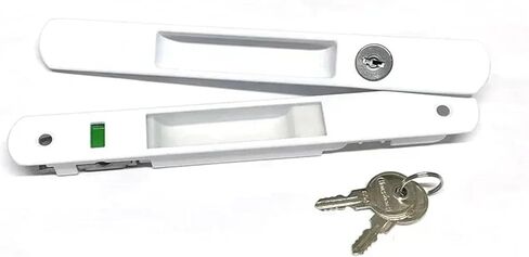 CMMS228 Hardware Zinc Alloy Interior Locks Sliding Door Lock Color Coded Red/Green Window Lock 1Pcs(White No Key) in Saudi Arabia