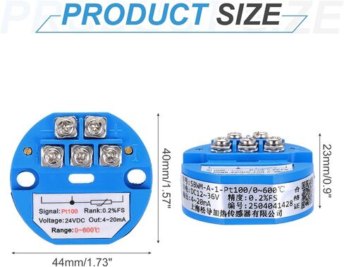 Meccanixity 0-600c RTD PT100 وحدة مرسل الاستشعار درجة الحرارة 4-20MA مضخم درجة الحرارة DC24V للوحدات الحرارية ، وحدات PLC in Kuwait