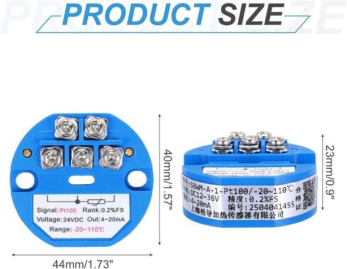 Meccanixity 0-600c RTD PT100 وحدة مرسل الاستشعار درجة الحرارة 4-20MA مضخم درجة الحرارة DC24V للوحدات الحرارية ، وحدات PLC in Kuwait