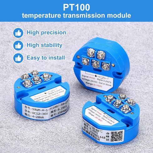 Meccanixity 0-600c RTD PT100 وحدة مرسل الاستشعار درجة الحرارة 4-20MA مضخم درجة الحرارة DC24V للوحدات الحرارية ، وحدات PLC in Kuwait