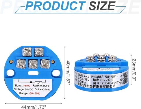 Meccanixity 0-600c RTD PT100 وحدة مرسل الاستشعار درجة الحرارة 4-20MA مضخم درجة الحرارة DC24V للوحدات الحرارية ، وحدات PLC in Kuwait