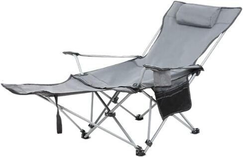 Portable Folding Chair Portable Folding Chair Outdoor Picnic Fishing Camping Chair Seat Oxford Cloth Lightweight Adjustable Backpacking Chair Adjustable Folding Chair(Grey) in Saudi Arabia