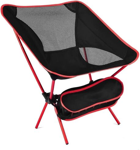 Portable Folding Chair Ultralight Camping Chair with Handbag Outdoor Portable Folding Chair for Picnic Beach Travel Hiking Fishing Chairs Adjustable Folding Chair(Red) in Saudi Arabia