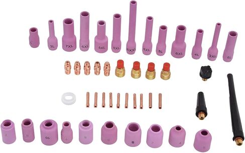 46Pcs TIG Gas Lens Kit Collet Body Assorted Size for WP9 20 25 TIG Welding Torch Accessories Built in Filter Better Filter Impurities Easy to Replace Good Quality in Saudi Arabia
