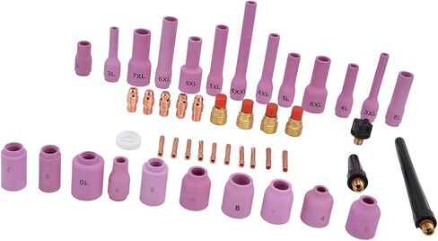 46Pcs TIG Gas Lens Kit Collet Body Assorted Size for WP9 20 25 TIG Welding Torch Accessories Built in Filter Better Filter Impurities Easy to Replace Good Quality in Saudi Arabia