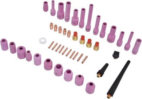 46Pcs TIG Gas Lens Kit Collet Body Assorted Size for WP9 20 25 TIG Welding Torch Accessories Built in Filter Better Filter Impurities Easy to Replace Good Quality in Saudi Arabia