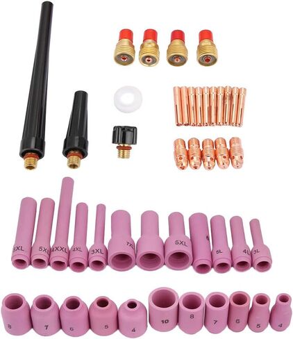 WP 9 20 25 TIG 13. 0 × 9. 0 × 10. 0 46pcs مجموعة WP 9 20 25 سلسلة TIG لحام Torch Counstions الملحقات عالية درجة الحرارة مقاومة TIG الملحقات لحام TIG in Saudi Arabia