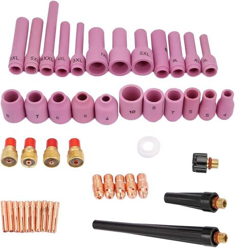 WP 9 20 25 TIG 13. 0 × 9. 0 × 10. 0 46pcs مجموعة WP 9 20 25 سلسلة TIG لحام Torch Counstions الملحقات عالية درجة الحرارة مقاومة TIG الملحقات لحام TIG in Saudi Arabia