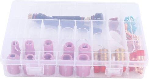 55pcs TIG لحام الملحقات مجموعة كوب كوب موصل قطب كهربائي المشبك PTFE الأمامي مثالي ل WP 17 18 26 بندقية لحام مصنوعة من النحاس المتميز والسيراميك لصالح in Saudi Arabia