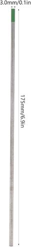 TIG Tungsten Electrode WP Green Tip Needles Welding Accessories 3.0 x 175mm for Stainless Steel Aluminum Alloy Welding in Saudi Arabia