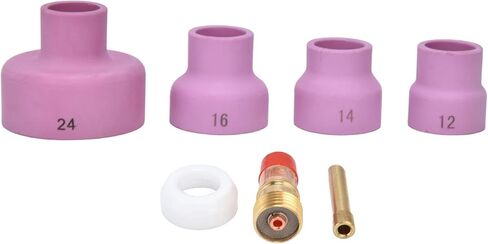7Pcs TIG Welding Accessory Set with Ceramic Nozzle Collet Gas Lens Cup Gasket Suitable for WP17 18 26 Welding Gun High Quality Materials Practical and Convenient in Saudi Arabia
