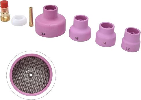7Pcs TIG Welding Accessory Set with Ceramic Nozzle Collet Gas Lens Cup Gasket Suitable for WP17 18 26 Welding Gun High Quality Materials Practical and Convenient in Saudi Arabia