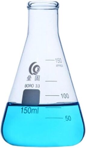 1 Set Glass Conical Flask Glass Erlenmeyer Triangular Measuring Bottle Resistance Lab in Saudi Arabia