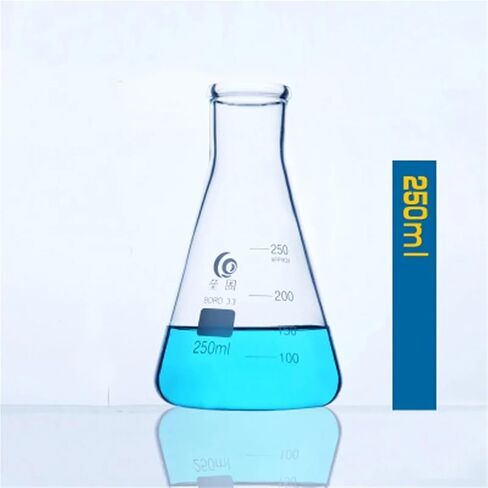 1 Set Glass Conical Flask Glass Erlenmeyer Triangular Measuring Bottle Resistance Lab in Saudi Arabia