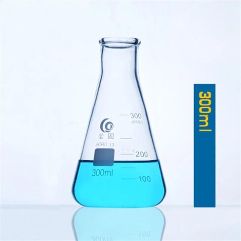 1 Set Glass Conical Flask Glass Erlenmeyer Triangular Measuring Bottle Resistance Lab in Saudi Arabia
