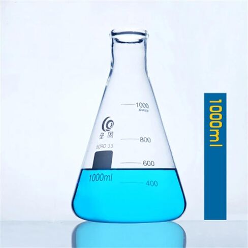1 Set Glass Conical Flask Glass Erlenmeyer Triangular Measuring Bottle Resistance Lab in Saudi Arabia