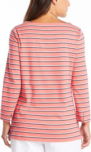 Nautica Women's Boatneck 3/4 Sleeve 100% Cotton Shirt in Saudi Arabia