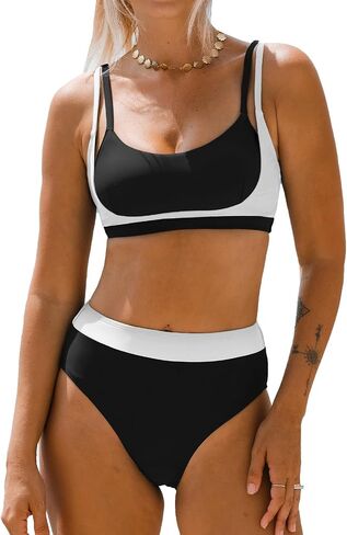 Cupshe Women's Bikini مجموعات سكوب أشرطة قابلة للتعديل in Kuwait