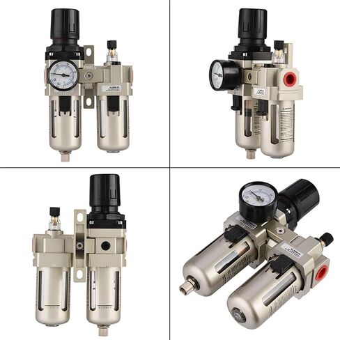 Air Filter Regulator, 1pc AC3010‑03 Aluminum Alloy Compressed Air Pressure Regulator Moisture Trap Water Filter 3/8" in Saudi Arabia