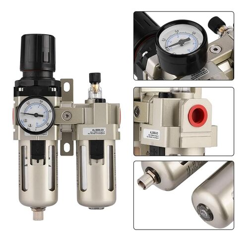 Air Filter Regulator, 1pc AC3010‑03 Aluminum Alloy Compressed Air Pressure Regulator Moisture Trap Water Filter 3/8" in Saudi Arabia