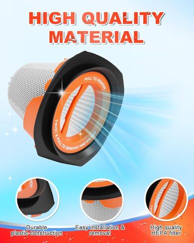 مرشح استبدال Dr Dapper متوافق مع Black+Decker 20v Max PowerConnect باليد ، ل Craftsman V20 Hand Hand Vac ، Models Bchv001c1 ، Bchv001b ، 2 pack in Kuwait