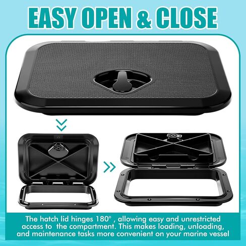 2 PCS Marine Deck Access Access Hatch Rectangle Boat Deck Hatch & Lid مع 20 مساميرًا غير قسيمة لليخوت البحرية RV التهوية الشاحنة. in Kuwait