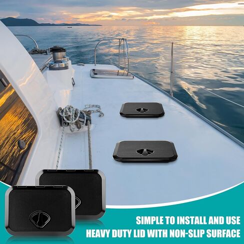 2 PCS Marine Deck Access Access Hatch Rectangle Boat Deck Hatch & Lid مع 20 مساميرًا غير قسيمة لليخوت البحرية RV التهوية الشاحنة. in Kuwait