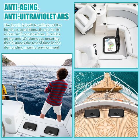 2 PCS Marine Deck Access Access Hatch Rectangle Boat Deck Hatch & Lid مع 20 مساميرًا غير قسيمة لليخوت البحرية RV التهوية الشاحنة. in Kuwait