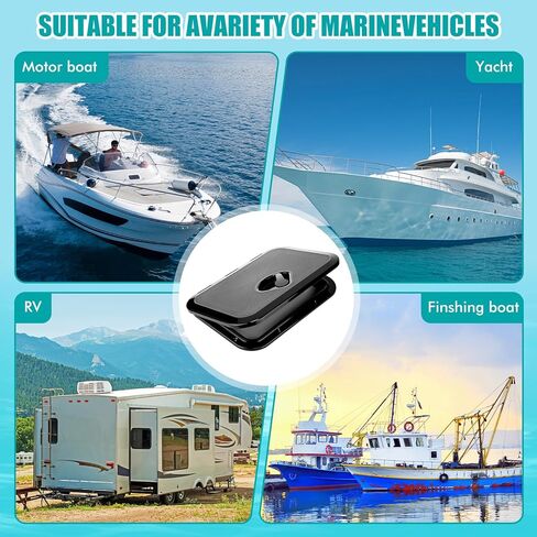 2 PCS Marine Deck Access Access Hatch Rectangle Boat Deck Hatch & Lid مع 20 مساميرًا غير قسيمة لليخوت البحرية RV التهوية الشاحنة. in Kuwait