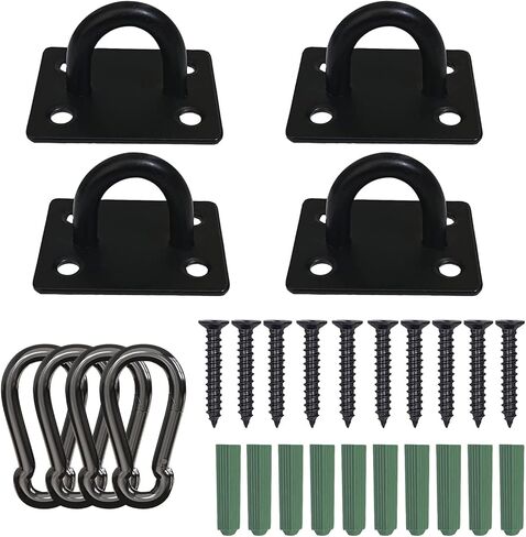 Stainless Steel Ceiling Hooks, Ceiling Hooks Pad Eyes Plate Marine Hardware with Screws 4 PCS. in Kuwait