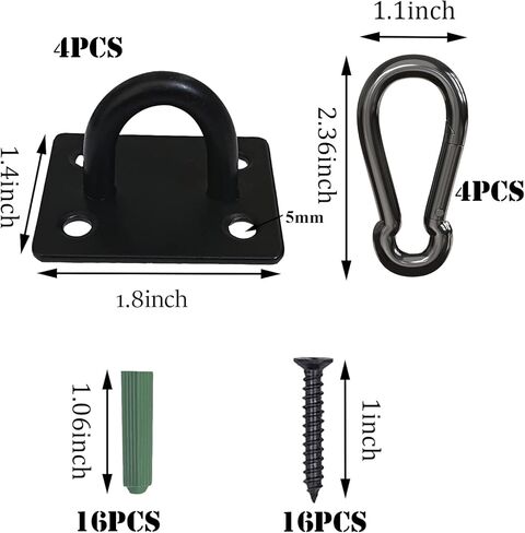 Stainless Steel Ceiling Hooks, Ceiling Hooks Pad Eyes Plate Marine Hardware with Screws 4 PCS. in Kuwait