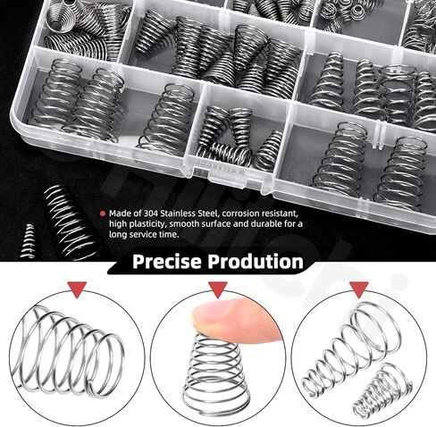 Hilitchi 149pcs 15 Sister Spring Liftment Kits Stafless Steel Springs Extension Springs for Shop and Home Relpairs (Silver) in Saudi Arabia