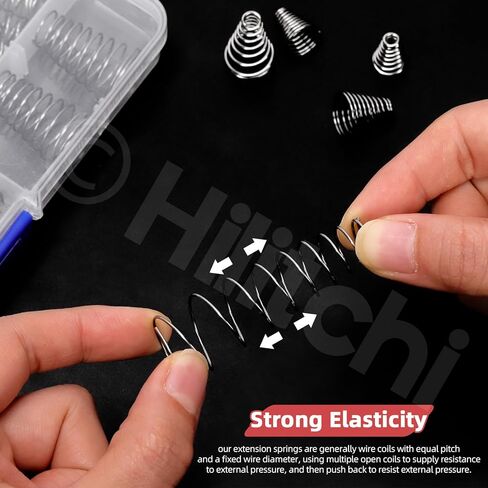 Hilitchi 149pcs 15 Sister Spring Liftment Kits Stafless Steel Springs Extension Springs for Shop and Home Relpairs (Silver) in Saudi Arabia