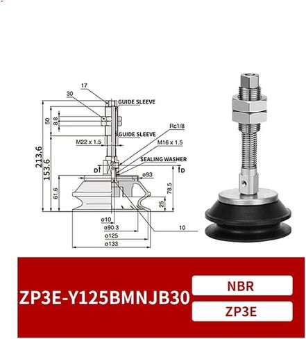 ZP3E-Y63/80/100/125BMNJB10/30/50 Industrial Manipulator Heavy Duty Vacuum Suction Sucker Set 1Pcs(ZP3E-Y100BMNJB50) in Saudi Arabia