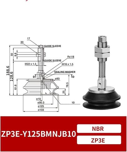 ZP3E-Y63/80/100/125BMNJB10/30/50 Industrial Manipulator Heavy Duty Vacuum Suction Sucker Set 1Pcs(ZP3E-Y100BMNJB50) in Saudi Arabia