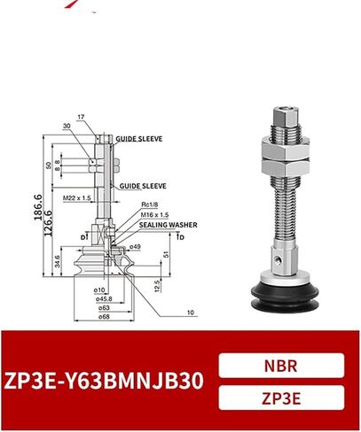 ZP3E-Y63/80/100/125BMNJB10/30/50 Industrial Manipulator Heavy Duty Vacuum Suction Sucker Set 1Pcs(ZP3E-Y100BMNJB50) in Saudi Arabia