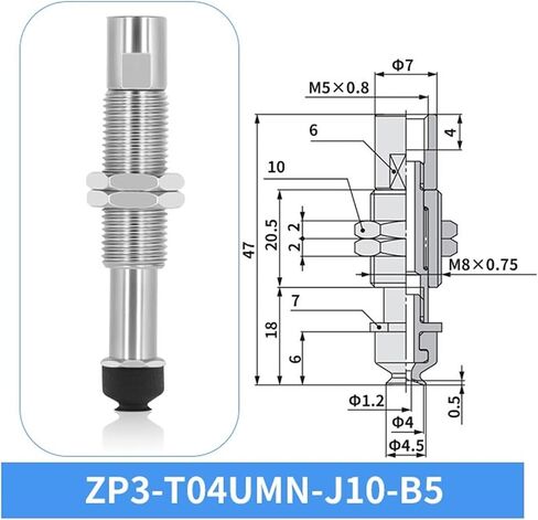 SMC ZP3-T04/06/08UMN-J/K3/6/10 Metal Connecting Rod Industrial Vacuum Suction Cup 1Pcs(ZP3-T06UMN-K6-B5) in Saudi Arabia