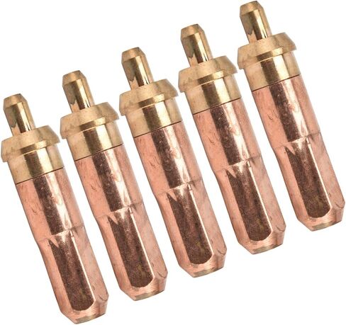 5Pcs Acetylene Cutting Tips Brass Copper Welding Nozzles for Acetylene Cutting Torches Applicable to Acetylene and Oxygen with 200 250mm Cutting Thickness 73mm Length in Saudi Arabia