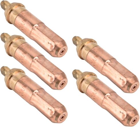 5Pcs Acetylene Cutting Tips Brass Copper Welding Nozzles for Acetylene Cutting Torches Applicable to Acetylene and Oxygen with 200 250mm Cutting Thickness 73mm Length in Saudi Arabia