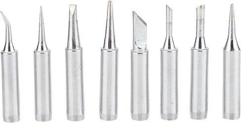8pcs نصائح لحام النحاس من الرؤوس الفضية استبدال اللون لمكواة اللحام الكهربائي ومحطات اللحام أشكال مختلفة مخروطية حدوة الحصان المسطح in Saudi Arabia