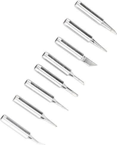 8pcs نصائح لحام النحاس من الرؤوس الفضية استبدال اللون لمكواة اللحام الكهربائي ومحطات اللحام أشكال مختلفة مخروطية حدوة الحصان المسطح in Saudi Arabia