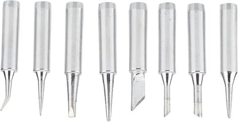 8pcs نصائح لحام النحاس من الرؤوس الفضية استبدال اللون لمكواة اللحام الكهربائي ومحطات اللحام أشكال مختلفة مخروطية حدوة الحصان المسطح in Saudi Arabia
