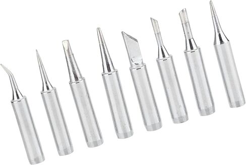 8pcs نصائح لحام النحاس من الرؤوس الفضية استبدال اللون لمكواة اللحام الكهربائي ومحطات اللحام أشكال مختلفة مخروطية حدوة الحصان المسطح in Saudi Arabia