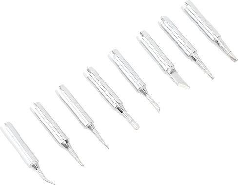8pcs نصائح لحام النحاس من الرؤوس الفضية استبدال اللون لمكواة اللحام الكهربائي ومحطات اللحام أشكال مختلفة مخروطية حدوة الحصان المسطح in Saudi Arabia