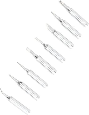 8pcs نصائح لحام النحاس من الرؤوس الفضية استبدال اللون لمكواة اللحام الكهربائي ومحطات اللحام أشكال مختلفة مخروطية حدوة الحصان المسطح in Saudi Arabia