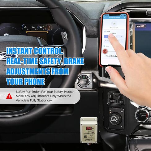 وحدة تحكم فرامل مقطورة مقطورة في Briidea ، والتحكم في فرامل الكهرباء الرقمية مع شاشة Rotary Knob & LCD ، لمحاور من 1 إلى 4 ، متوافقة مع Ford GM Chevy Dodge Ram Toyota in Kuwait