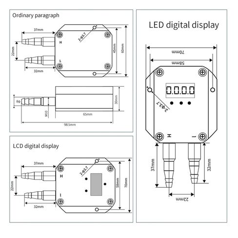 مستشعر الضغط 4-20MA مستشعر الضغط التفاضلي هواء RS485 سلبي مروحة مروحة خط أنابيب خط أنابيب (0-10KPa 0-10V) in Kuwait