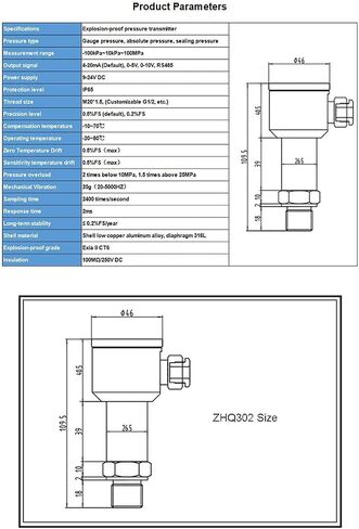 Small Pressure Transmitter Marine All Stainless Steel Diffusing Silicon(4-20ma Output,0-0.4.Mpa) in Saudi Arabia